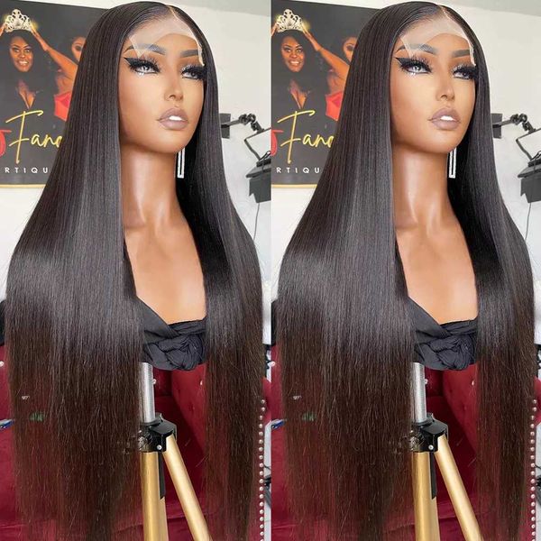 

lace wigs 28 30 inch brazilian straight 13x4 front human hair pre plucked baby 360 frontal for black women remy 230106, Black;brown