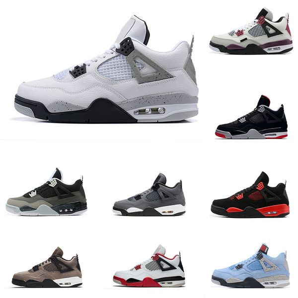 

jumpman 4 4s basketball shoes men women military black cat midnight navy canvas white oreo red cement infrared canyou purple seafoam trainer