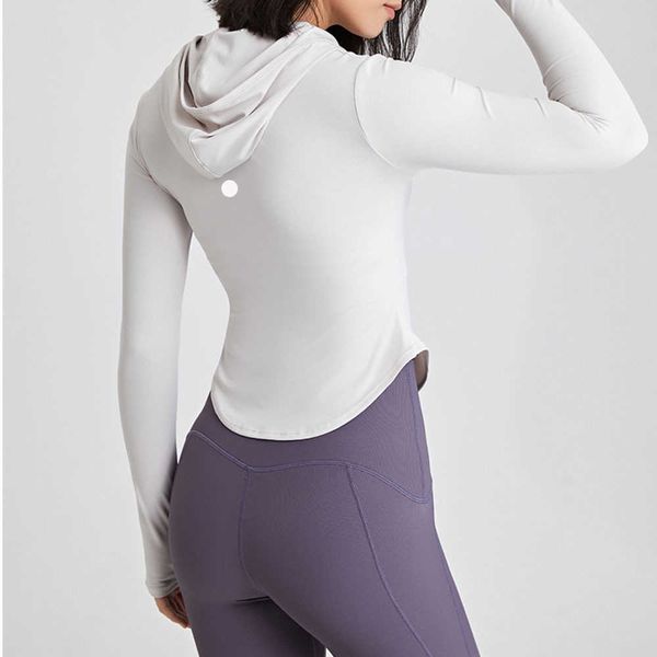 

designer label yoga jacket women's running fitness half-zip hooded long-sleeved quick-drying warm sportswear lululemens women hooded, Black;brown