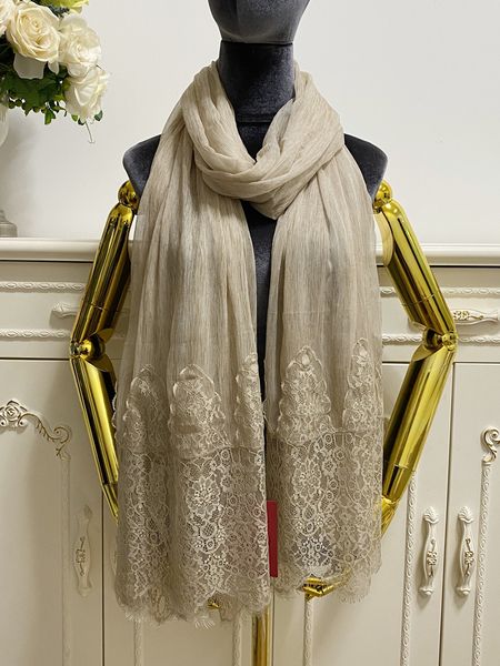 

women's long scarf scarves fold style 100%silk material patchwork lacel big size 210cm - 100cm, Blue;gray