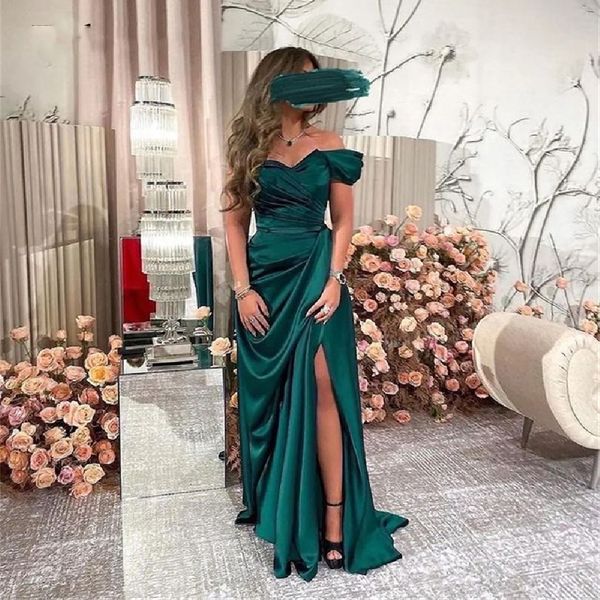 

evening party dresses green long a line side slit sparkly off shoulder prom gowns sweetheart night, Black;red