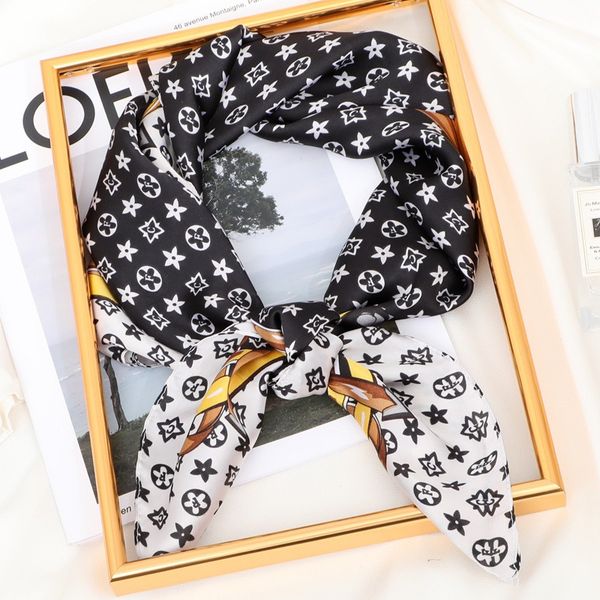 

scarf designer scarf mulberry silk scarfs for women lightweight square satin head wrap medium headband shawl twilly character letter animal, Blue;gray