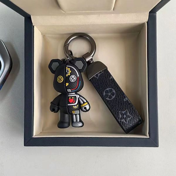 

designers keychains luxurys keychain leather little bear design fashion casual style key chain temperament versatile popular hanging bag pho, Silver