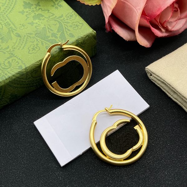 

designer hoop earrings for womens gold earring luxury jewelry pendants woman charm studs dangle letters burch hoops earrings g 2301152d, Golden;silver