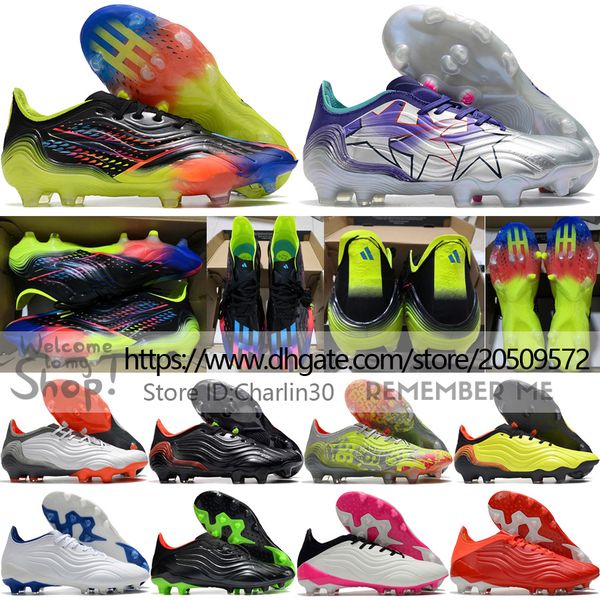 

send with bag quality soccer boots copa sense.1 fg ag low football cleats for mens outdoor soft leather comfortable training spikes soccer, Black