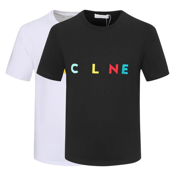 

men's t-shirts crew neck short sleeve 100% cotton breathable tee letters embroidery shirts 2023 spring summer casual t shirt t-shirt de, White;black