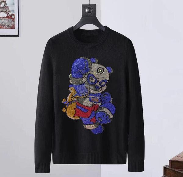

new borunke streetwear pullover sweater men rhinestones casual pullover hip hop sportswear, White;black