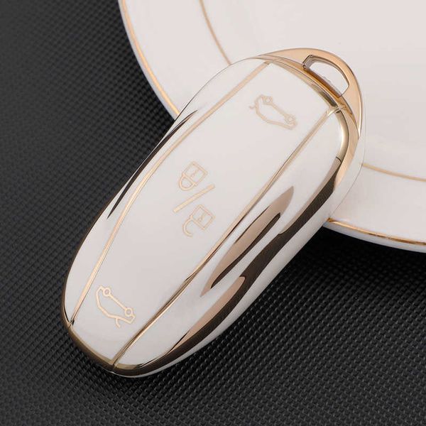 

tpu case for tesla model smart remote cover fob protect shell auto skin holder set bag keychain accessories car styling 0109