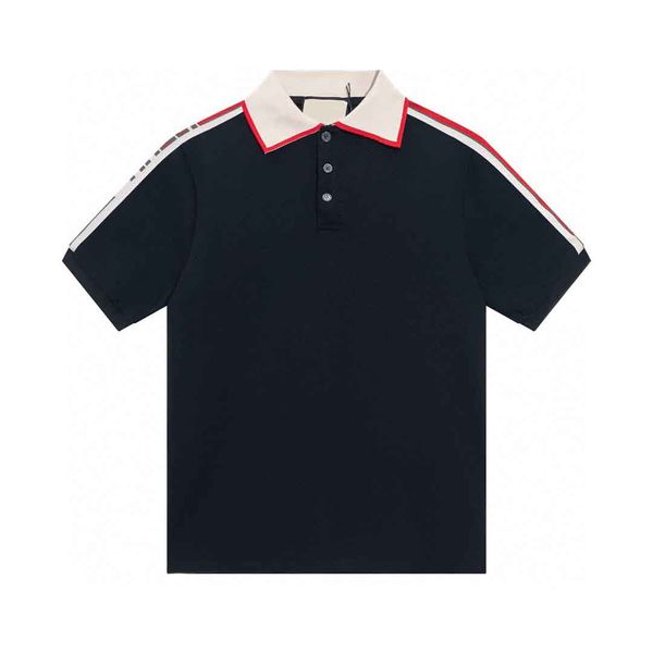 

plus tees men polos round neck embroidered and printed polar style summer wear with street pure cotton ht2, Black;brown