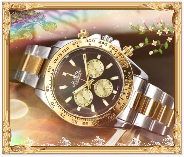 

luxury full functional men watch satch week calendar stainless steel casual business quartz military analog clock montre de lu271n, Slivery;brown