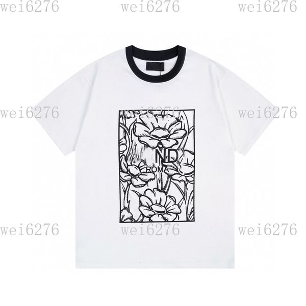 

men's and women's t-shirt splicing printing short sleeve early spring double strand fine cotton fabric digital printing process 23, Black;brown