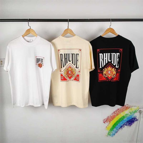 

oversized rhude t shirt men women spring summer rhudet-shirt tee, White;black