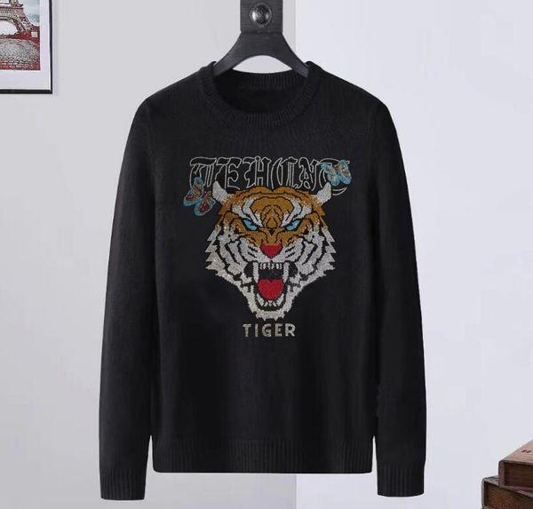 

new borunke size s-3xl pullover sweater men summer rhinestones men casual slim solid men, White;black