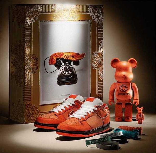 

2023 concepts x sb dunks low orange lobster casual shoes authentic frost electro white fd8776-800 women men sports sneakers mens trainers