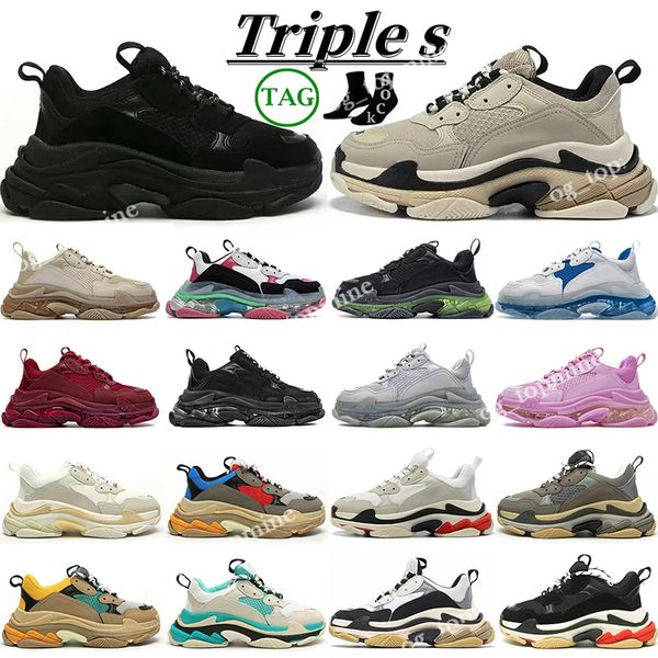 

running shoes casual shoes balencaigasit triple s men women sneakers platform black white grey red pink blue green light tan oreo mens train