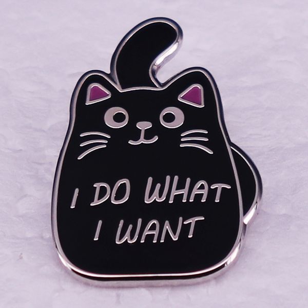 

i do what i want brooch cat enamel pins interesting black cat brooch hat jewelry gift pin badges, Blue