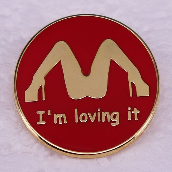 

i'm loving it brooch brooch funny prank brooch badge accessories pin, Blue