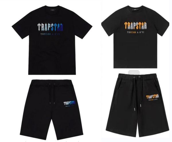 

men's t shirts spring summer trapstar sports short sleeve suit men women gym training clothes leisure t-shirt streetwear, White;black