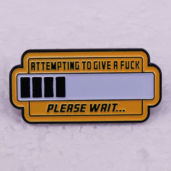 

attempting to give a f words please wait brooch funny spoof english badge accessories pin, Blue