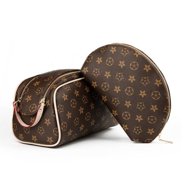 

classic luxury designer bag double zipper travelling toilet women wash large capacity cosmetic bags toiletry pouch makeup