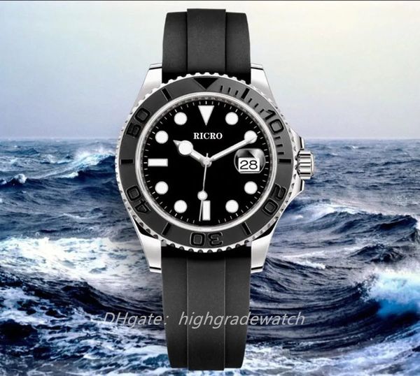 

ew factory watch ceramic bezel automatic 3235 movement rubber strap 42mm sport watch designer watch montre de luxe watch, Slivery;brown