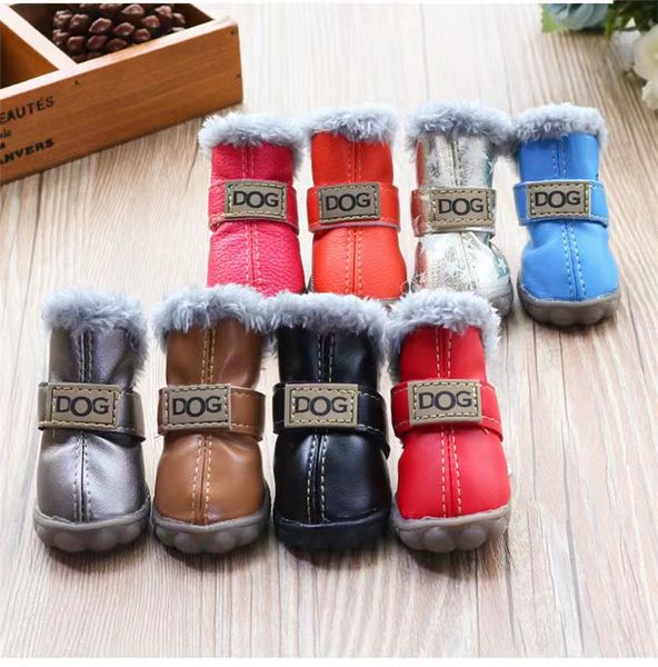 

dog apparel pet shoes 4pcs/set warm winter pet boots for chihuahua waterproof snowshoes outdoor puppy outfit anti slid