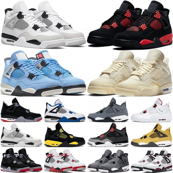 

jumpman 4 4s men women basketball shoes redb bikethunder retro4 sail black cat white pure money infrared military metallic purple cool grey