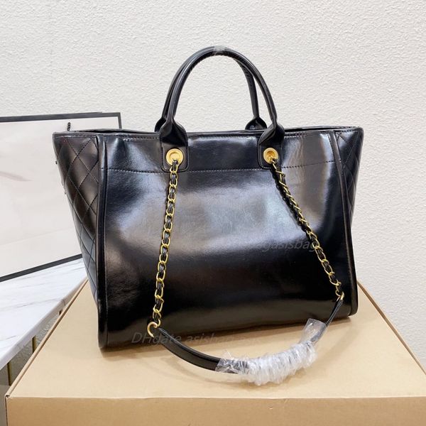 

luxury designer tote bags genuine leather black handbags large shoulder totes with chain strap crossbody shopping bags designer for women 11