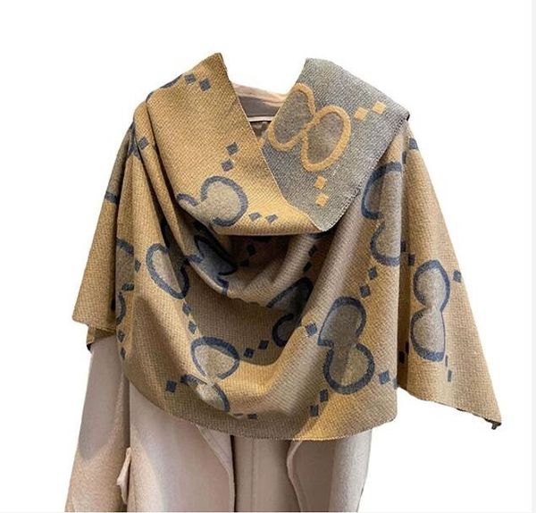 

stylish women cashmere scarf classic full letter designer scarf soft smooth warm autumn winter long shawl quality gift must-have 4 styles, Blue;gray