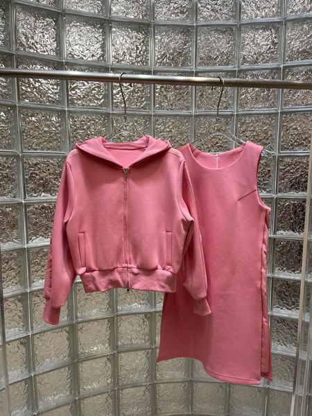 

22 autumn and winter casual suit loose coat with vest dress, White