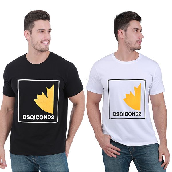 

cotton cloth dsqicond2 t-shirt men's short-sleeved new slimming fashion casual men's clothing youth bottoming shirt body versatili, White;black