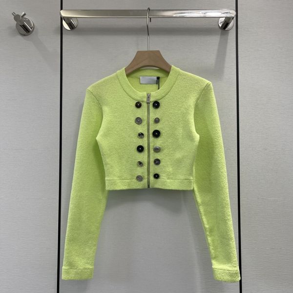 

early autumn new double-row button upper body looks thin and embellishes the temperament cardigan, White;black