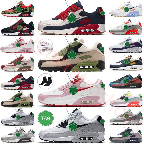 

running shoes mens womens max 90 sneakers sneaker cny unc smoke grey triple white black camo red orange green volt infrared men trainers spo