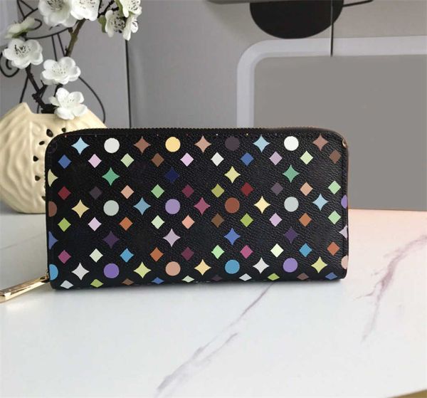 

fashion designers zippy wallet mens womens leather zipper wallets flowers coin purse handbags long card holder brazza clutch, Red;black