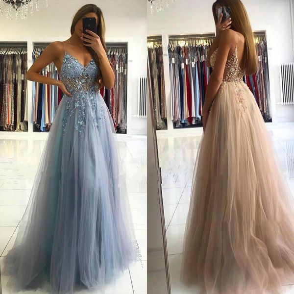

2023 gorgeous illusion prom dresses spaghetti straps beading lace applique tulle custom made evening gown formal occasion wear vestidos plus, Black