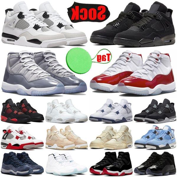 

cherry 11 designer shoes 4 basketballs shoe for mens womens sneakers 4s 11s plate-forme military black cats canvas midnight navy red th ocsu