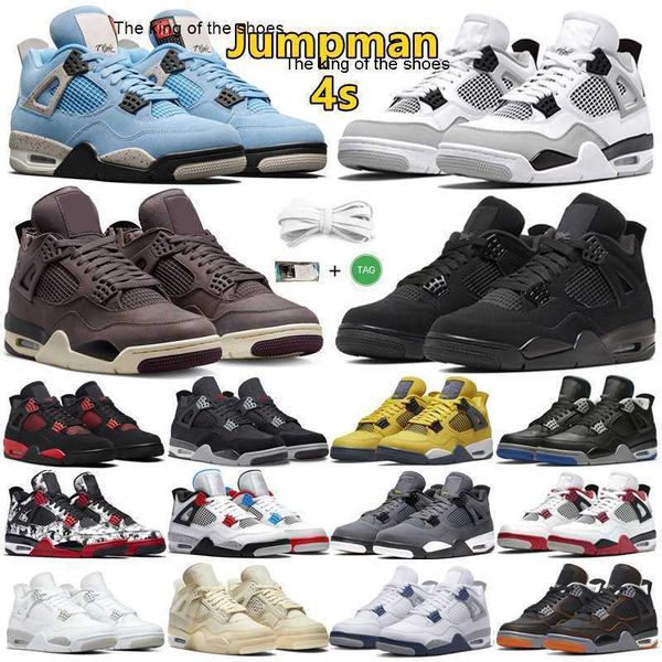 

basketball shoes trainers sports sneakers military black midnight navy lightning university blue black cat cool grey sail jumpman 4 4s mens2