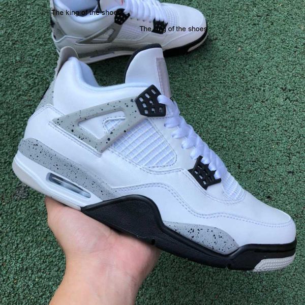 

with box 4 4s mens basketball shoes white cement fire red black tech grey high cut men women trainers sports sneakers 840606-192 quality2023