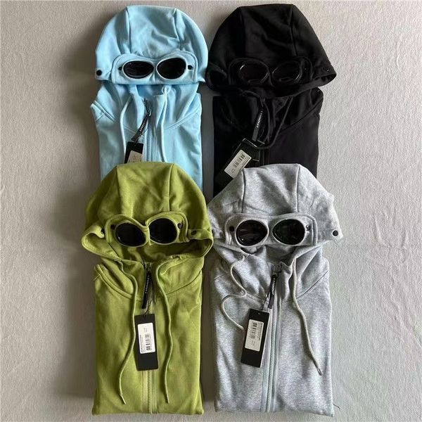 

men's hoodies sweatshirts cp hooded jackets windproof storm cardigan overcoat fashion company hoodie zip fleece lined coat men 13ilhv k, Black