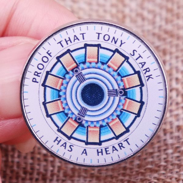 

stark has a warm heart enamel pin blue reactor badge fashion accessories brooch