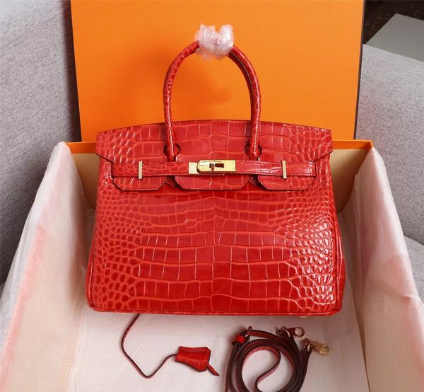 

classic crocodile print leather luxury one shoulder bag tote bag women brand designer handbag crossbody bag metal buckle casual