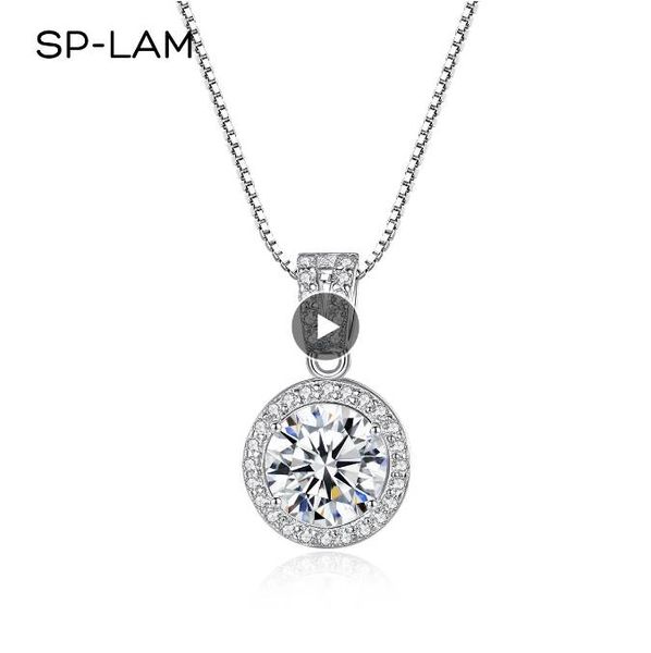 

moissanite diamond pendant necklaces for women 925 sterling silver luxury chain trending iced bling wedding jewelry