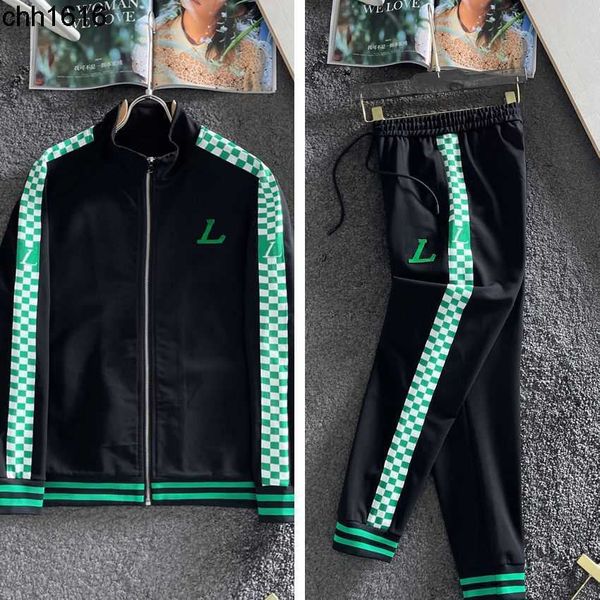 

2022 new light luxury high-grade cotton leisure sports suit men's fashion cardigan two-piece set large european fashion, Gray