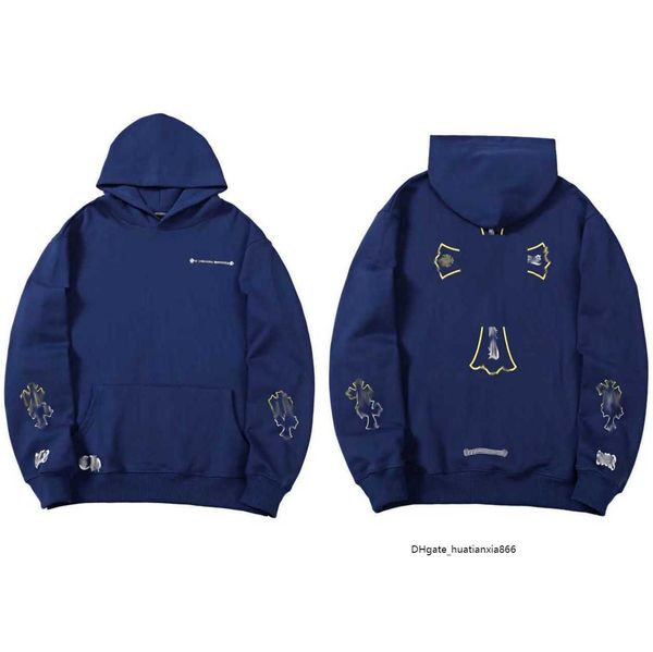 

ch hoodies sweatshirts 2022 winter print pullover chrome hooded hearts arm quality ch loose chromeheart sanskrit qa1, Black