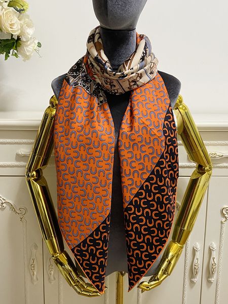 

women's square scarf scarves shawl 100% twill silk material orange pint poker horse pattern size 130cm- 130cm, Blue;gray