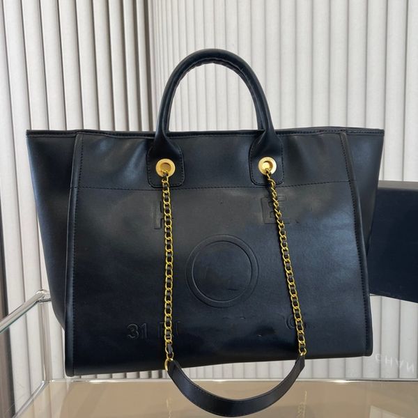 

luxury designer tote bags black shoulder handbag totes women large tote with chain strap crossbody shopping diaper bags 11683