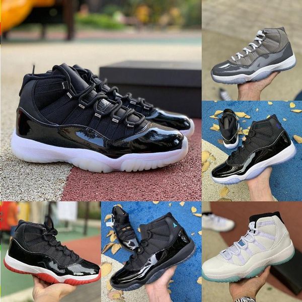 

2022 jumpman jubilee 11 11s high basketball shoes cool grey legend blue 25th anniversary space jam gamma blue playoffs bred concord 45 ublp, Black