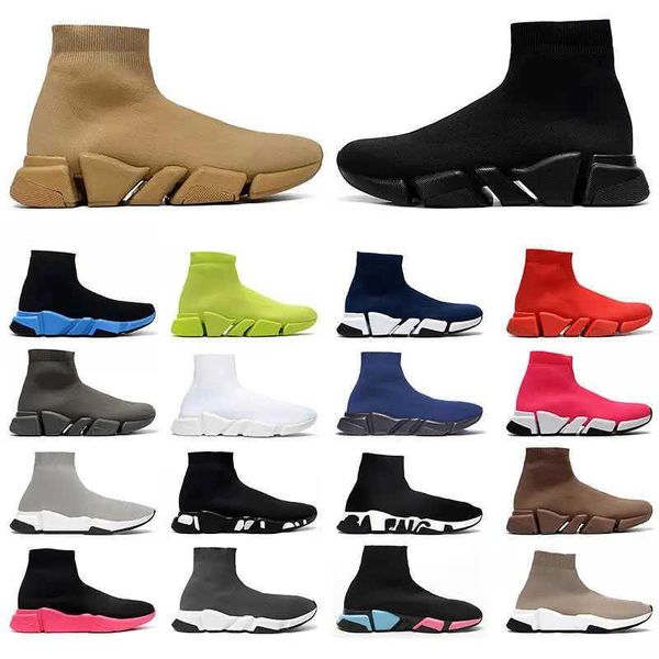

2023 speeds 20 shoe platform sneaker men women designer tripler paris socks boots black white blue light sliver brown ruby graffiti vi llqr
