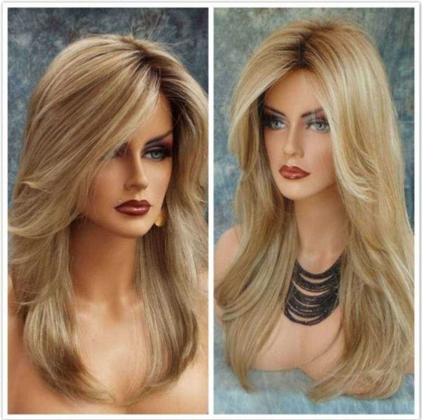 

hair synthetic wigs new fashion women's chemical fiber wig brown gold high temperature silk big wave 1201, Black