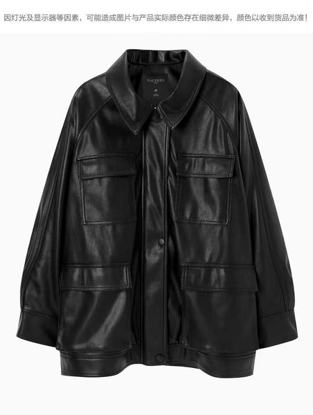 

women's faux leather casual dresses lautaro designer spring autumn retro black faux leather dress women with long sleeve elegant luxury